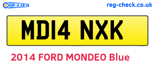 MD14NXK are the vehicle registration plates.