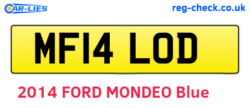 MF14LOD are the vehicle registration plates.