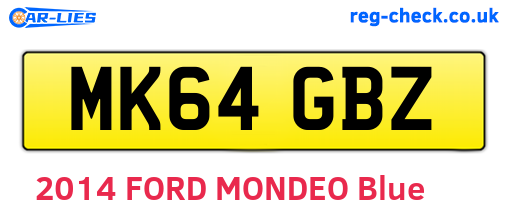 MK64GBZ are the vehicle registration plates.