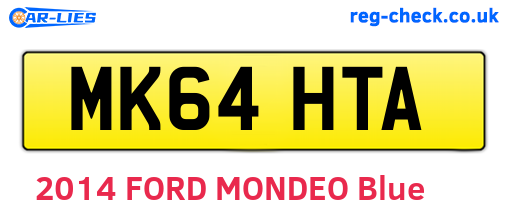 MK64HTA are the vehicle registration plates.