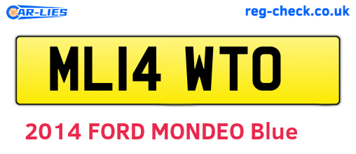 ML14WTO are the vehicle registration plates.