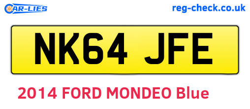 NK64JFE are the vehicle registration plates.