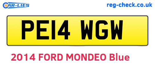 PE14WGW are the vehicle registration plates.