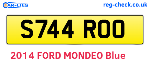S744ROO are the vehicle registration plates.