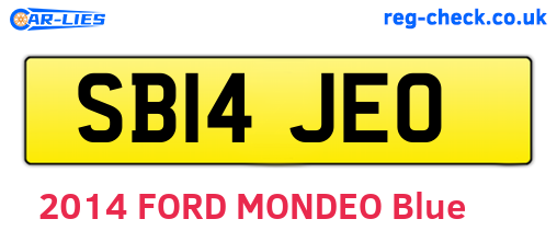 SB14JEO are the vehicle registration plates.