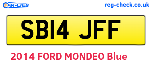 SB14JFF are the vehicle registration plates.