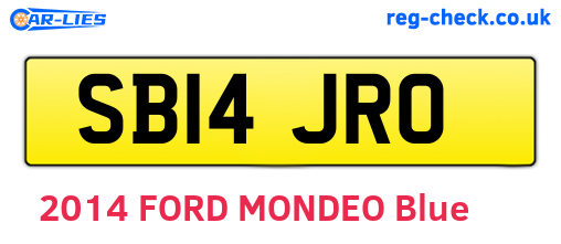 SB14JRO are the vehicle registration plates.