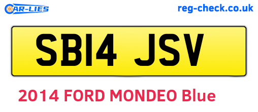 SB14JSV are the vehicle registration plates.