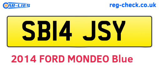 SB14JSY are the vehicle registration plates.