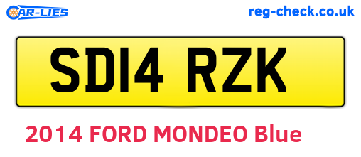SD14RZK are the vehicle registration plates.