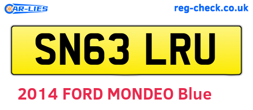 SN63LRU are the vehicle registration plates.