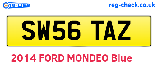 SW56TAZ are the vehicle registration plates.