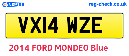 VX14WZE are the vehicle registration plates.