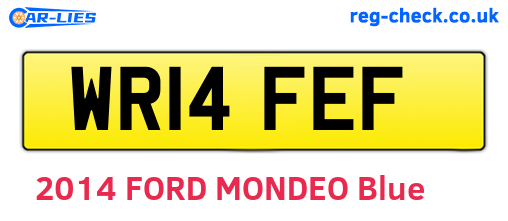 WR14FEF are the vehicle registration plates.