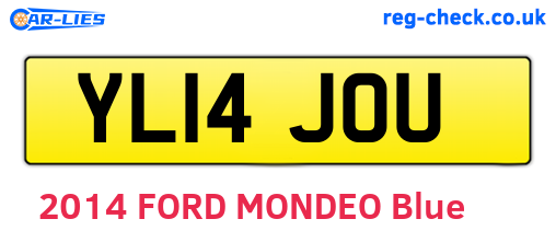 YL14JOU are the vehicle registration plates.
