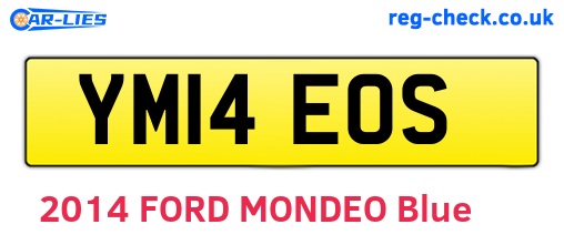 YM14EOS are the vehicle registration plates.