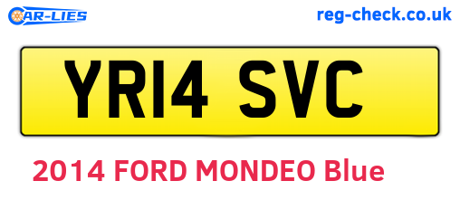 YR14SVC are the vehicle registration plates.