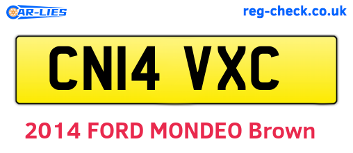 CN14VXC are the vehicle registration plates.