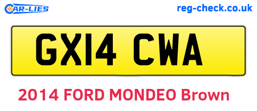 GX14CWA are the vehicle registration plates.