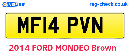 MF14PVN are the vehicle registration plates.