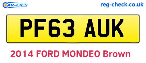 PF63AUK are the vehicle registration plates.