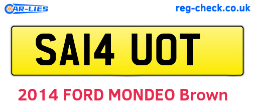 SA14UOT are the vehicle registration plates.