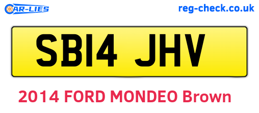 SB14JHV are the vehicle registration plates.