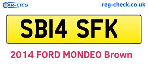 SB14SFK are the vehicle registration plates.