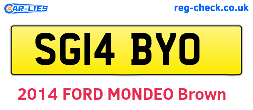 SG14BYO are the vehicle registration plates.