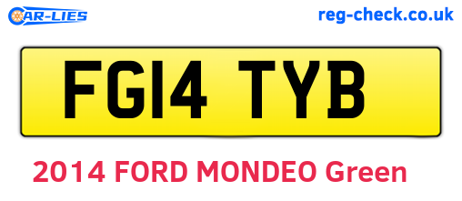 FG14TYB are the vehicle registration plates.