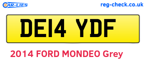 DE14YDF are the vehicle registration plates.