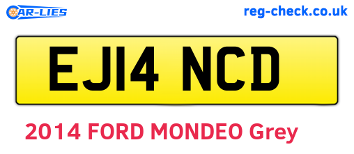 EJ14NCD are the vehicle registration plates.
