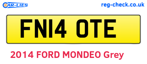 FN14OTE are the vehicle registration plates.
