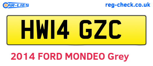 HW14GZC are the vehicle registration plates.