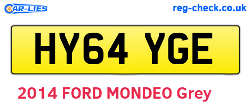 HY64YGE are the vehicle registration plates.