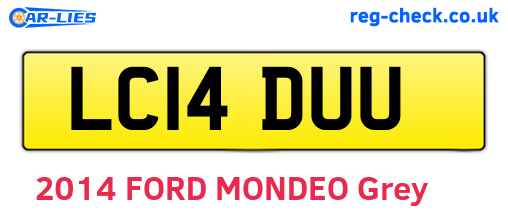 LC14DUU are the vehicle registration plates.