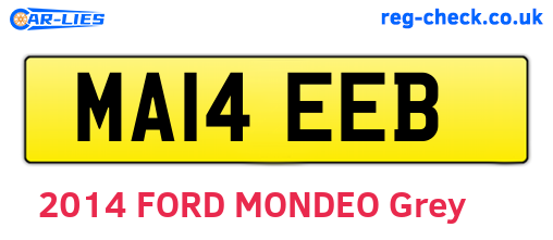 MA14EEB are the vehicle registration plates.