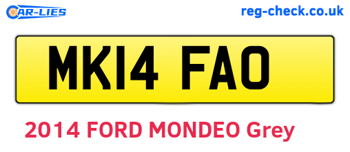 MK14FAO are the vehicle registration plates.