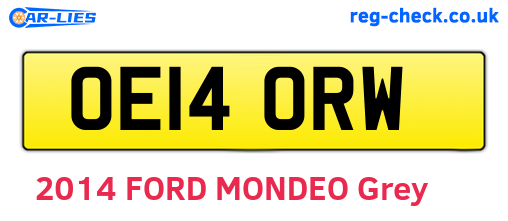 OE14ORW are the vehicle registration plates.
