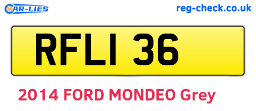 RFL136 are the vehicle registration plates.