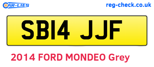 SB14JJF are the vehicle registration plates.
