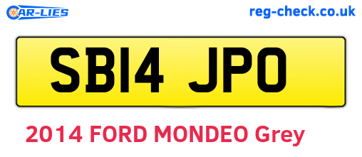 SB14JPO are the vehicle registration plates.