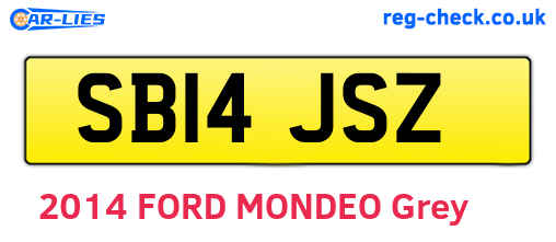 SB14JSZ are the vehicle registration plates.