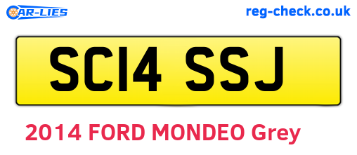 SC14SSJ are the vehicle registration plates.