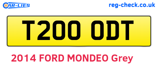 T200ODT are the vehicle registration plates.
