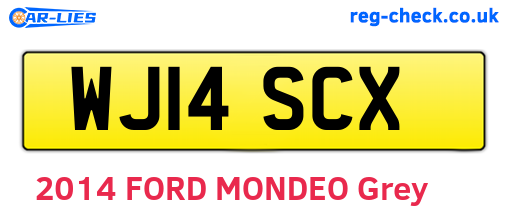 WJ14SCX are the vehicle registration plates.