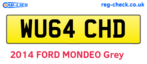 WU64CHD are the vehicle registration plates.