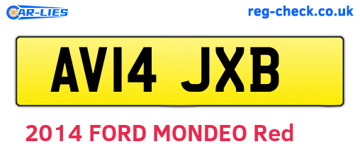 AV14JXB are the vehicle registration plates.