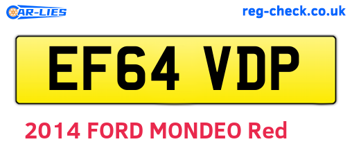 EF64VDP are the vehicle registration plates.