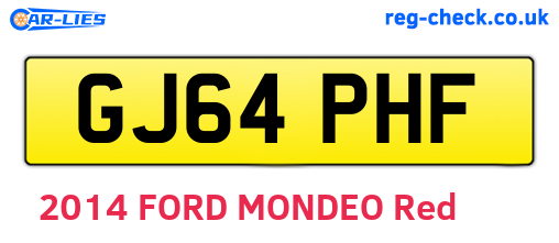 GJ64PHF are the vehicle registration plates.